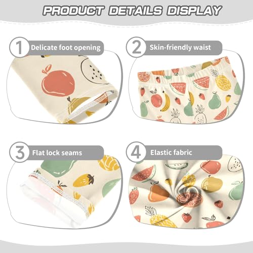 Girls' Athletic Leggings Ankle Length Yoga Dance Pants Kids Teen 4T Cute Fruit3