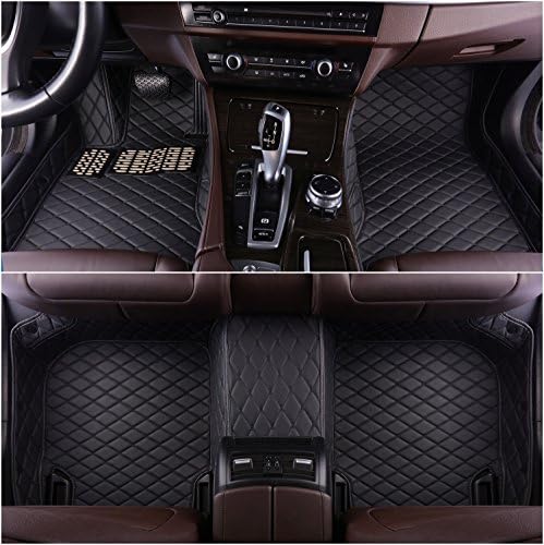 Okutech Custom Fit XPE-Leather All Full Surrounded Waterproof Car Floor Mats Fits for Mercedes Benz S Class S280 S300 S320 S400 S500 S550 S63 2010-2013,Black with Black Stitching