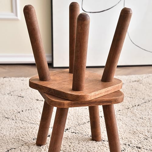 XXYOUPIN Solid Wood Step Stool, Milking Stool, Plant Stand, Round Foot Stool, Removable Portable Sto