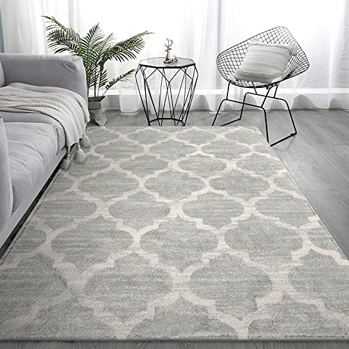Lahome Moroccan Washable Area Rug - 4X6 Rug Non-Slip Living Room Rugs Soft Throw Bedroom Rugs Accent Distressed Faux Wool Floor Carpet For Living Room Office Kitchen Dining Room Decor (4’ X 6’, Gray) #TOP1