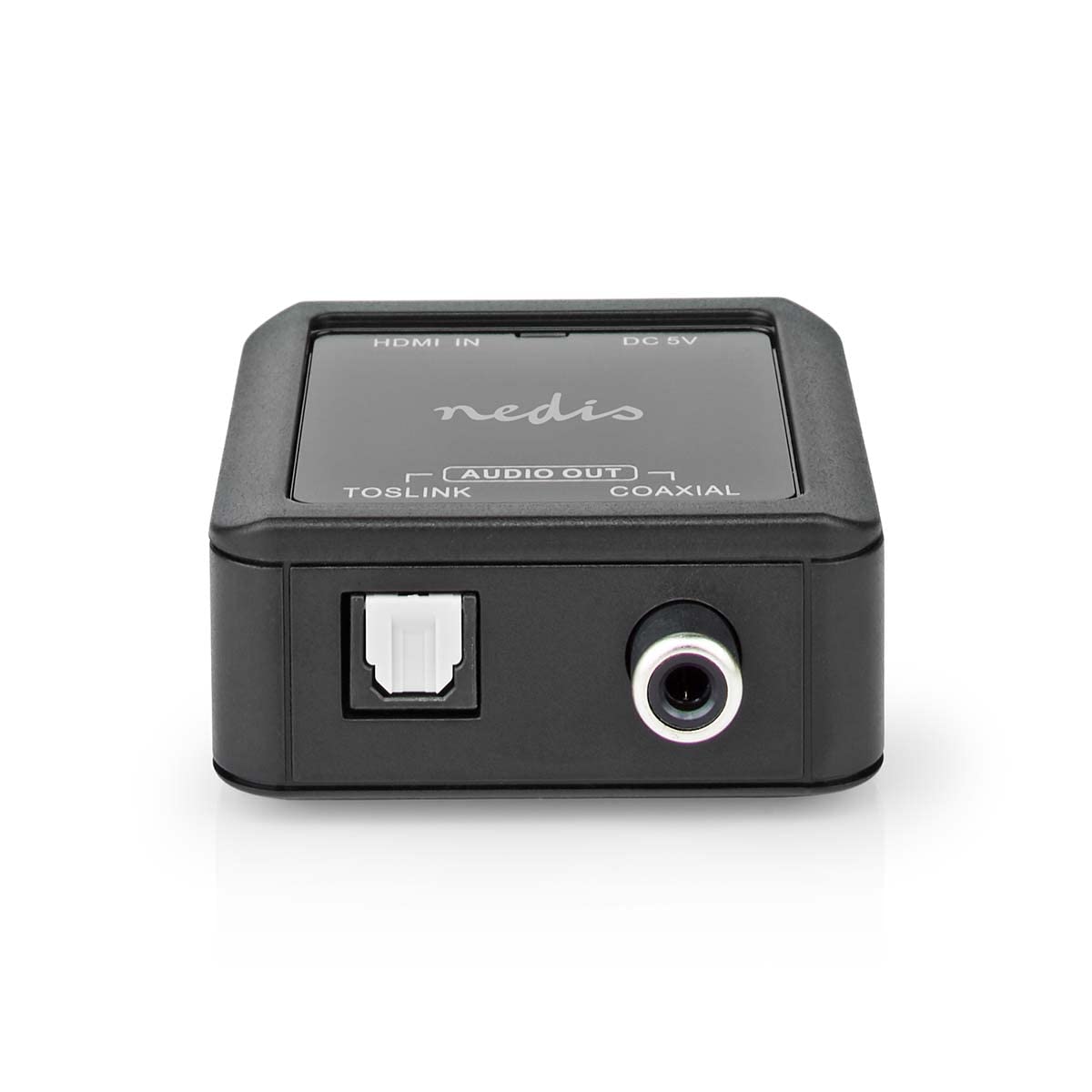 Nedis | Convertisseur audio numérique | 1 voie | Entrée de connexion : DC Power/HDMI™ | Sortie de connexion : 1 x audio coaxial / 1 x TosLink femelle | eARC | Automatique | Anthracite