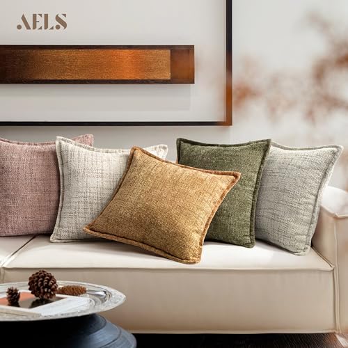 Housse de coussin chenille 40x40 cm marron pour rénover votre canapé - 8