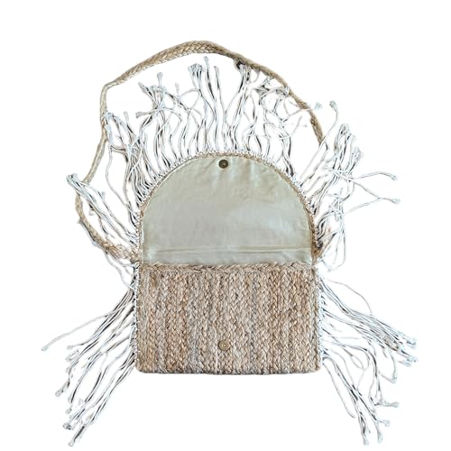 Generic Indie Jute Crossbody Bag Rope Fringes Bohemian Hipster Beach Wedding Natural Boho Summer Handcrafted in India Handbag4