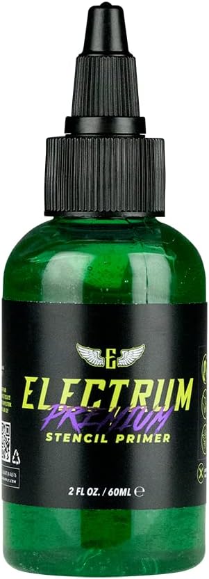 Electrum Tattoo Transfer Gel Solution, Stencil Application Gel Works Great for Carbon and Marker Stencils, Tattoo Stencil Gel, Stencil Primer, Made in the USA by Tattoo Artists, 2 Ounces