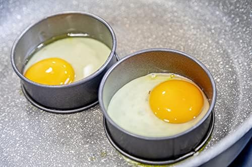 Kitchen Craft KitchenCraft Egg Rings for Fried Eggs or Lost Eggs, Omelets and Small Pancakes, Non-Stick Material, Set of 2, Black, 12 x 17 x 22 cm