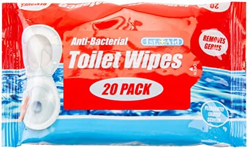 VFM - Anti-Bacterial Toilet Seat Wipes Bathroom Cleaning - 1st Aid (20 Pack)