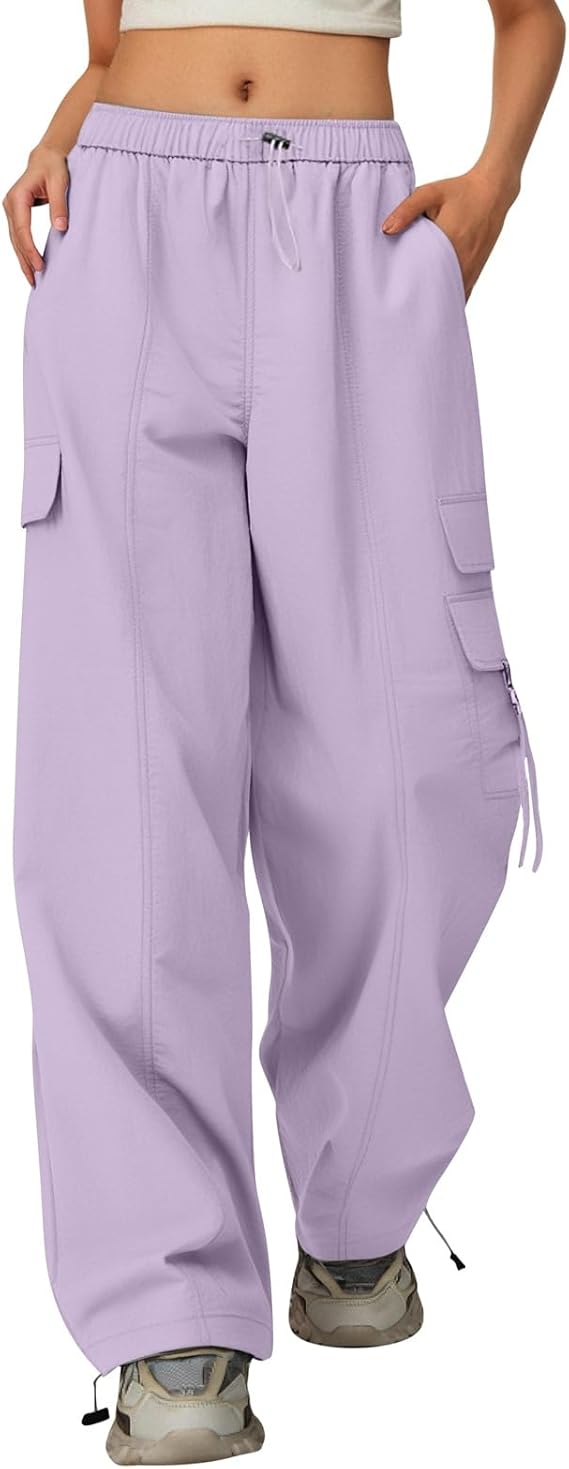 Pantalon Cargo Baggy Fille Ado 12-17 Ans - Taille élastique, Ample, Confortable Pour école, Loisirs