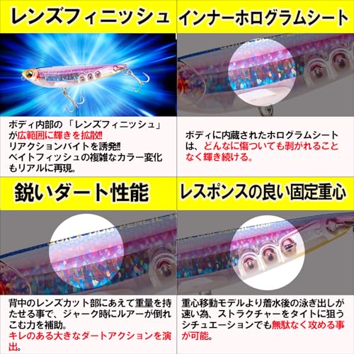 DUEL (デュエル) ルアー L-ブルー クイックドッグペンシル 100mm フローティング【 釣具 釣り具 海釣り シーバス 】 F1225-HRHレッドヘッド 3枚目