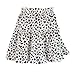 MOTOCO Damen Blumen Gedruckt Hohe Taille Kordelzug Rüschen Boho A-Line Rock Kurzer Skater Minirock(2XL.Weiß)