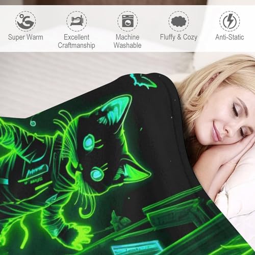 Manta de gato suave contra el frío en el sofá de 130x150 cm 6