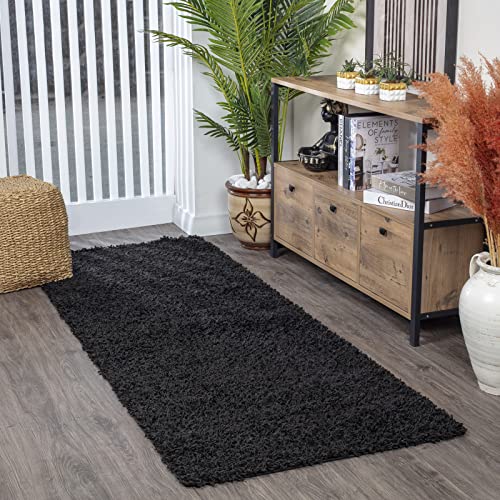 Surya Home Shaggy Berber Teppich Läufer - Flauschiger Teppich für Wohnzimmer, Schlafzimmer, Berber Langflor Hochflor Teppich Weiss flauschig - Teppich Läufer 80x220 cm Läufer Flur in Schwarz Surya Home Shaggy Berber Teppich Läufer - Flauschiger Teppich für Wohnzimmer, Schlafzimmer, Berber Langflor Hochflor Teppich Weiss flauschig - Teppich Läufer 80x220 cm Läufer Flur in Schwarz