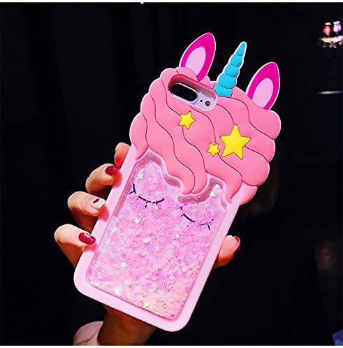 Mulafnxal Quicksand Unicorn Case for iPhone 8 Plus/7 Plus/6/6s Plus+,Soft Silicone 3D Cartoon Animal Cover,Kids Girls Cute Cool Bling Glitter Kawaii Character Cases Protector for iPhone 6 7 8Plus 5.5"