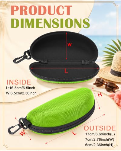 Image of Treela 24 Pcs Sunglasses Case Portable Travel Hard Shell Zipper Frame Summer Eyeglasses Case with Plastic Hook for Women Men
