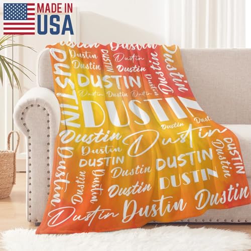 Name Blanket Personalized Name Blanket Customized Blanket with Name Text for Adult Kid Birthday Christmas Mothers Fathers Valentines Day Gift