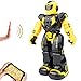 Remote Control Robot for Kids, Sikaye Intelligent Programmable Robot with Infrared Controller Toys,Dancing,Singing, Moonwalking and LED Eyes, Gesture Sensing Robot Kit for Childrens (Yellow)