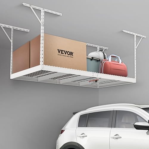 Miniatura 5 de VEVOR Estante de almacenamiento de garaje superior 48 x 96 pulgadas estantes de almacenamiento de techo de garaje estantes de acero laminado en frío