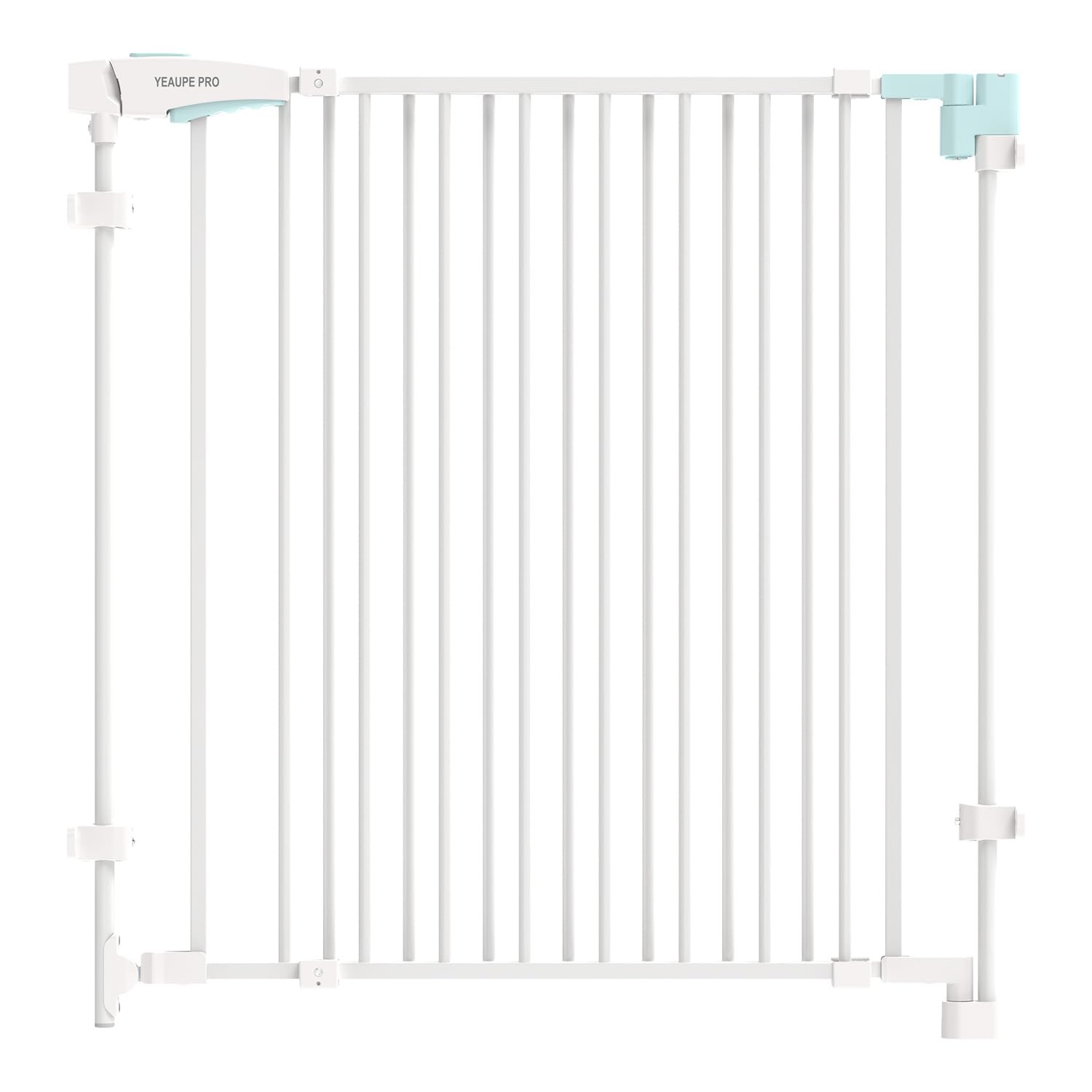 EAUPE Pro Barrera de Seguridad Escalera Extensible de Metal, 75-110 CM, para Taladrar, Valla de Seguridad Infantil, Barrera de Escalera para Bebés y Niños Pequeños, Puerta de Seguridad, Blanco Recycled Claim Standard Blended