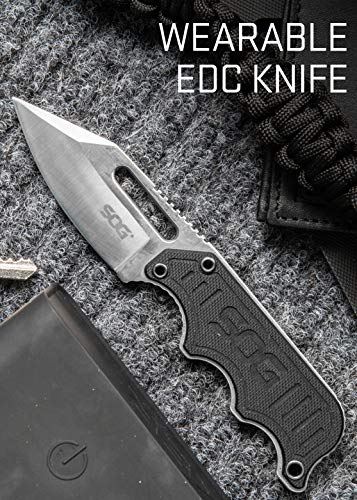 Sog Small Fixed Blade Knife - Instinct Boot Knife, Edc Knife, Neck Knife, 2.3 Inch Full Tang Blade W/ Knife Sheath And Clip, 4In. X 1In. X 8.5In. (Nb1012-Cp) , Black #TOP2