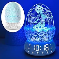 Novelty Alarm Clock with Sunrise Simulation Dragon Egg lamp, 20 Soothing Sounds Bluetooth Speaker photo Novelty Alarm Clock with Sunrise Simulation Dragon Egg lamp, 20 Soothing Sounds Bluetooth Speaker