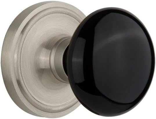 Nostalgic Warehouse Classic Rosette Black Porcelain Door Knob