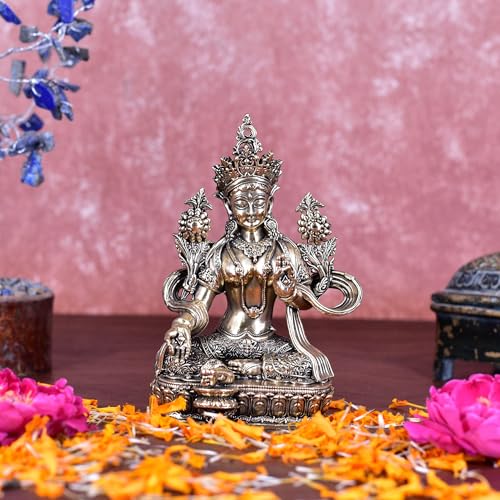 Whitewhale Superfine Tara Buddha Idol Tibetan Buddhism Yin Kwan Goddess Buddhist Statue | Buddhism Idol Tara MATA Brass Sculpture