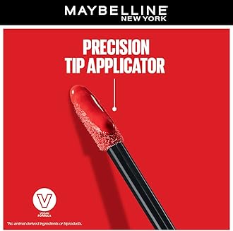 Maybelline Liquid Lipstick, High Shine Gloss, Lasts for 16 HRs, Enriched With Vitamin E & Aloe, SuperStay Vinyl Ink, Lippy, High-Glossy
