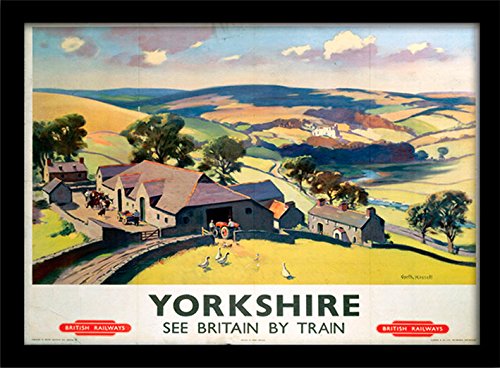 National Railway Museum "Yorkshire by Train Framed Print, Multi-Colour, 30 x 40 cm