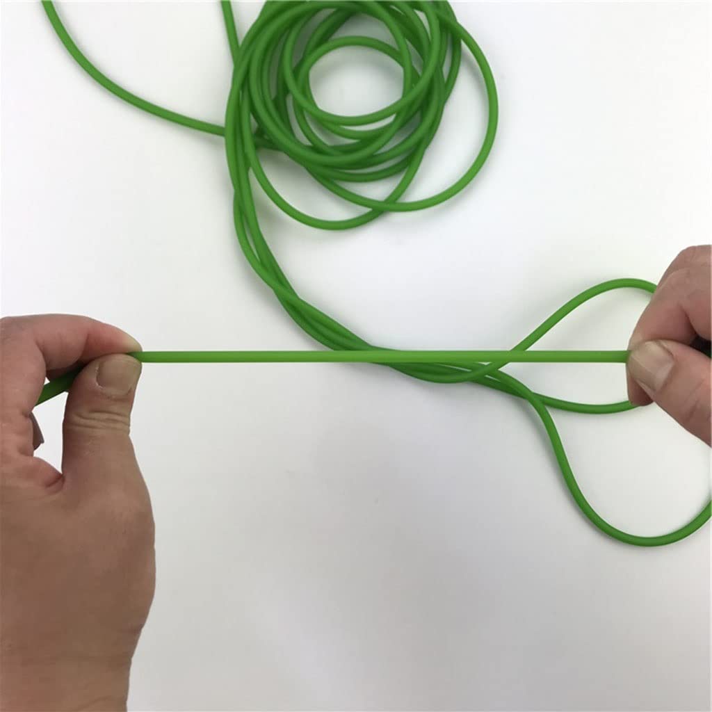 JEEIJ 1 Pz Verde Naturale Fionde in Lattice di Yoga Tubo di Gomma 0.5-5 M for La Caccia Tiro di Alta Elastico Tubo della Fascia Accessori 2X5mm di Diametro (Color : 1 Meter)