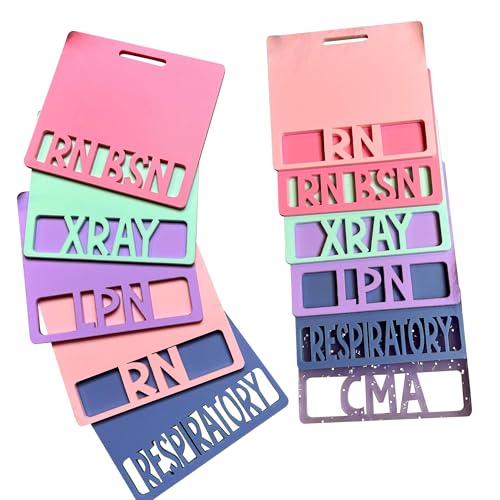 Lifgif Emotionaltouch Personalized Horizontal Acrylic Badge Buddy Custom Name Healthcare Worker Badge Tag RN Badge Holders for Teacher Nurse Doctor Student Professional Administrative Office Gift