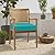 idee-home Outdoor Chair Cushions Set of 2, Waterproof Outdoor Seat Cushions for Patio Furniture, Outside Replacement Chair Pad with Ties for Lawn Deck Porch, 19 x 19 Peacock Blue