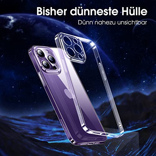 CASEKOO [100% Niemals Gelb Ultra Dünn & Ultra Klar für iPhone 14 Pro Hülle, 360°Militärschutz Handyhülle Lückenloser Kameraschutz Robuste Stabile Schutzhülle Extrem Slim Hard Case - Durchsichtig – Bild 3