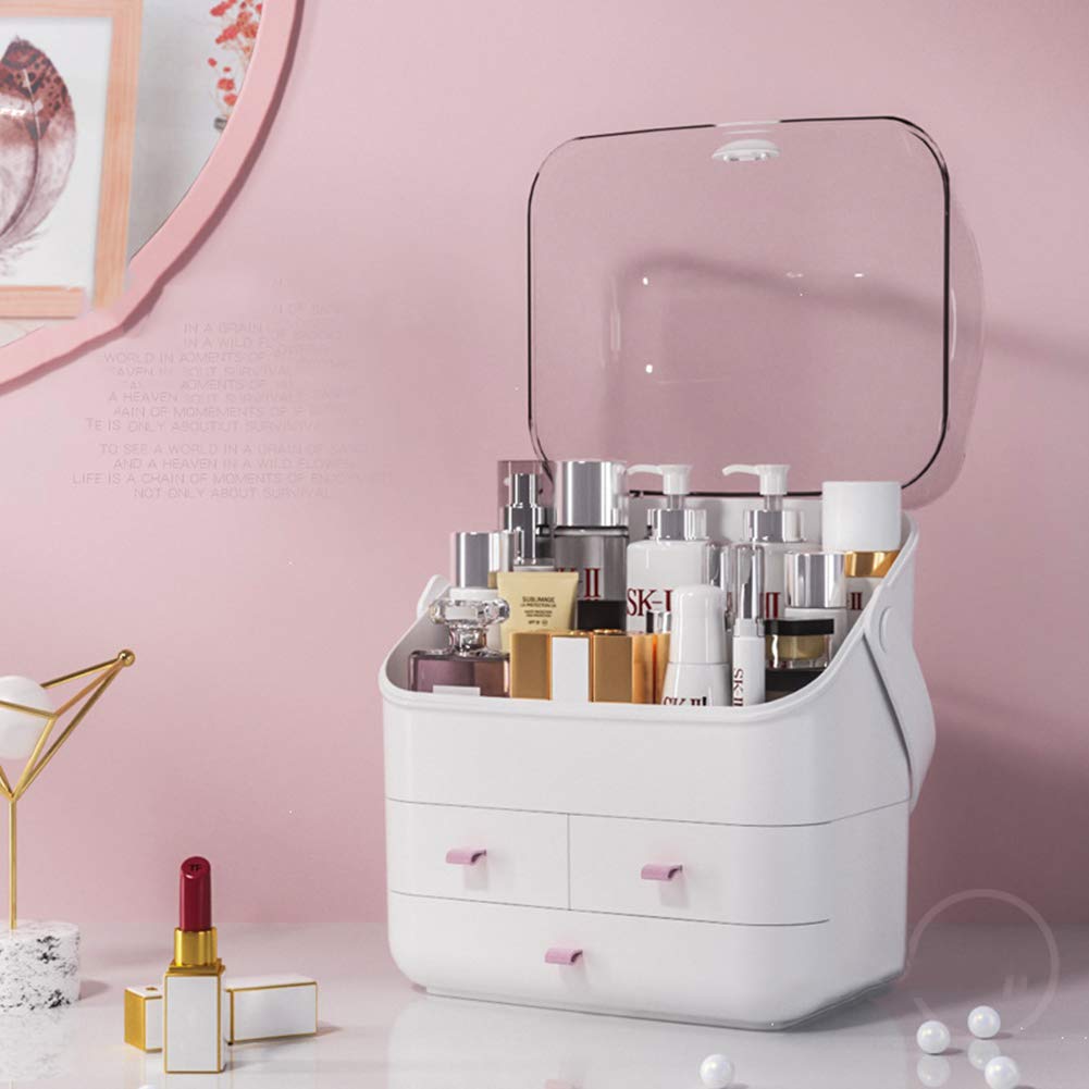 Caja Organizador de Maquillaje Organizador Cosméticos, cajón de Maquillaje Ajustable, se Adapta a Joyas, cepillos, Barras de Labios y cremas Saludable