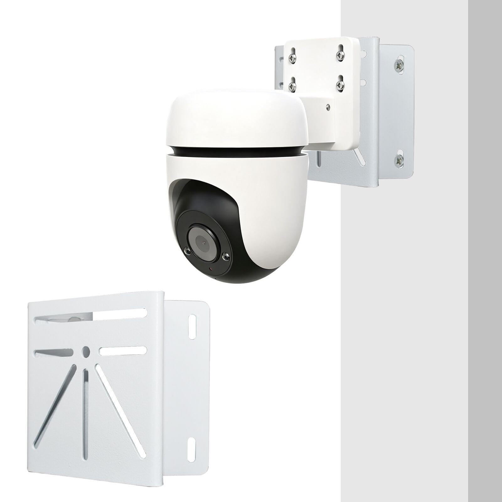 Corner Mount for Tplink Tapo TC40, TC41, C530WS, C520WS, C510W, C500, C501W, TC40GW, C51A, C52A, Metal Camera Wall Mount Holder for Outdoor Indoor House, 270°View on Both Sides of Exterior Wall, White