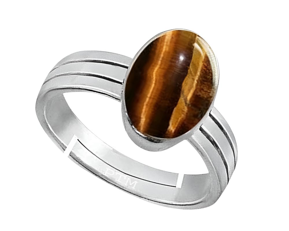 Tiger Eye 3.25 Ratti to 10.25 Ratti or 3 Carat to 9.5 Carat Astrological Certified Natural Gemstone bis Hallmark 925 Sterling Silver Adjustable Ring for Men & Women - 3v-image-40