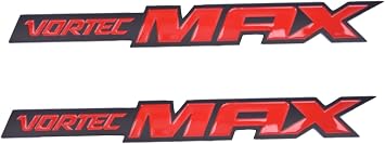 Aimoll 2pcs Vortec Max Door Emblem Logo, Badge Plate Band Decal for Chevrolet 06-09 Silverado Sierra SS 6.0 Gm Truck 6.0 Liter Black Red