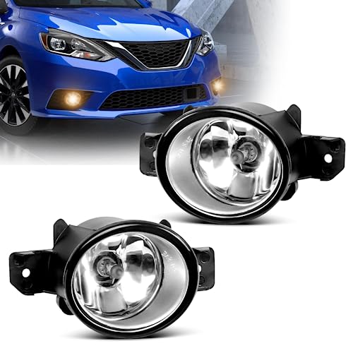 SPIEGEER Fog Lights for 2007-2018 Nissan Altima,2007-2014 Maxima,2013-2016 Pathfinder,2012-2019 Versa,2004-2019 Sentra Replacement Kit for 2008-2016 Rogue with H11 12V 55W Halogen Bulbs(Clear Lens)