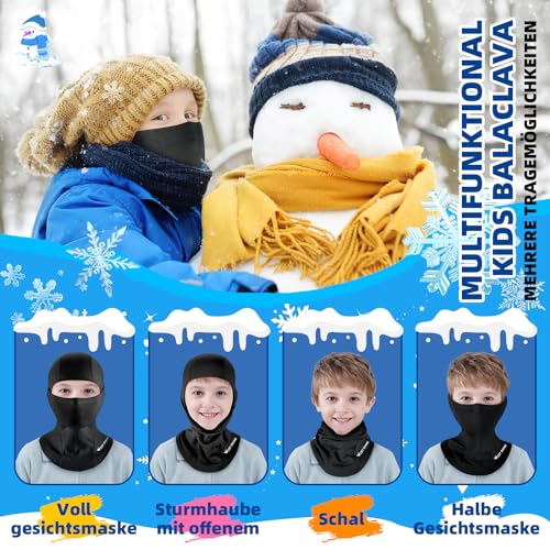 ICOCOPRO Kinder Sturmhaube Winter, Warm Balaclava Winddicht Gesichtsmaske Skimaske Sturmmaske für Jungen Mädchen, Einheitsgröße