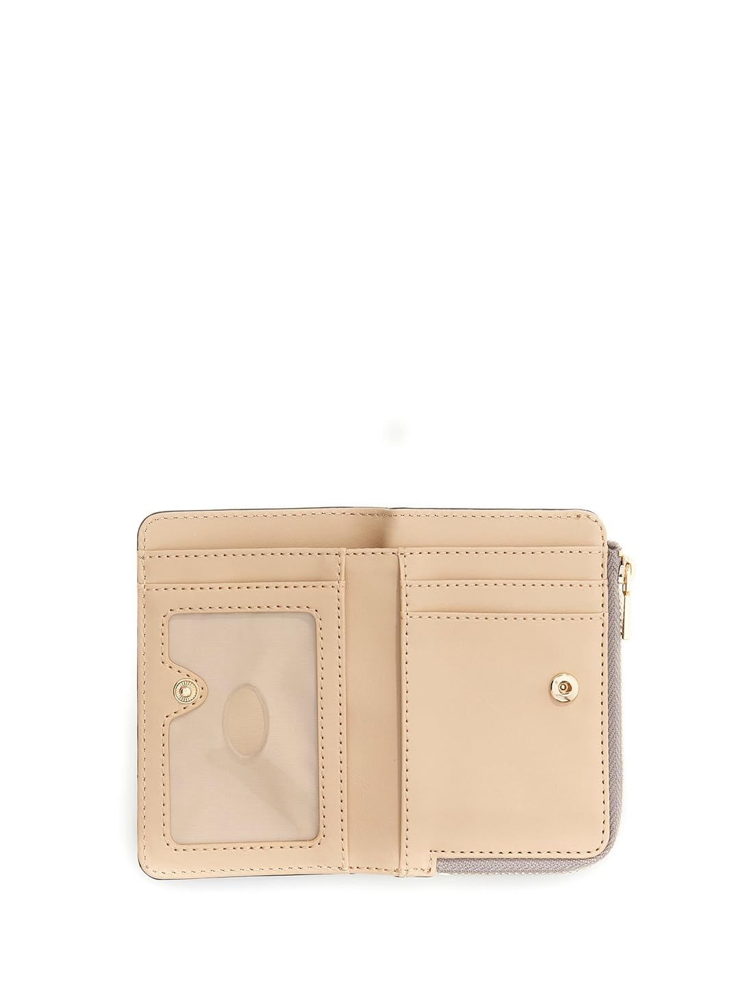 GUESS portafoglio Laurel II SLG Zip Around Card Case Dark Taupe Logo grigio talpa