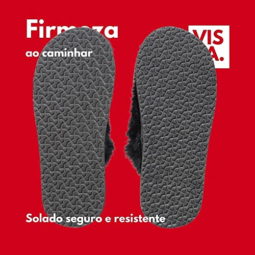 Pantufa Aberta Feminina Rose Chinelo Pelúcia Premium (Rose, br_footwear_size_system, adult, numeric,