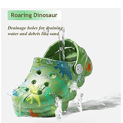Image of Kids Clogs Boys Girls Toddler Dinosaur Slip on Slide Garden Shoes Cartoon Beach Pool Kids Clog Sandals Slippers Water Clogs