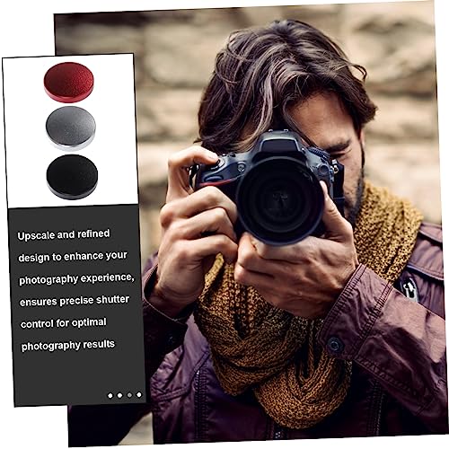OSALADI 3pcs Aluminum Alloy Flat Shutter Release Buttons for Camera Replacement Shutter Button Set with and Options Precision Camera Accessory