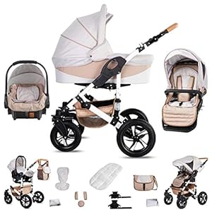 Friedrich Hugo baby’s moving art PCS_HAMBURG-GUM-DE-LX07 3-in-1 combi kinderwagen complete set harde rubberen banden…