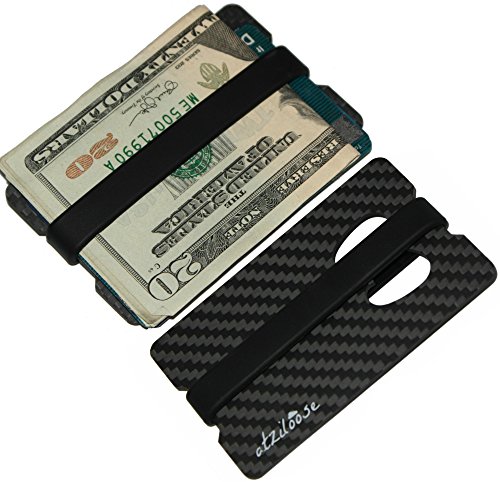 Atziloose Carbon Fiber Money Clip Wallet and Bottle Opener - Father Day Gifts