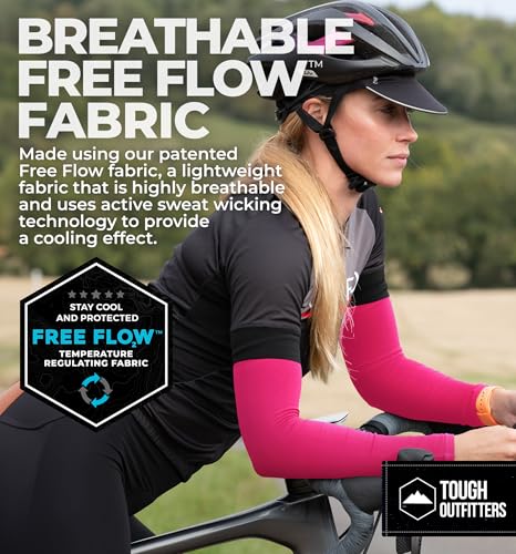 Image of Tough Outdoors Sun Protection Sleeves - UV Arm Sleeves for Men and Women - Golf Cooling Arm Sleeves - Baseball Sun Sleeves