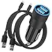 [Apple MFi Certified] iPhone Car Charger Fast Charging, Rombica 4.8A Dual USB Smart Power Cigarette Lighter USB Charger with 2Pack Lightning Braided Cable for iPhone 14 13 12 11 Pro XS XR X 8 SE iPad