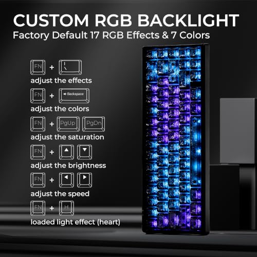 Image of HITIME XVX M67 60% Wireless Mechanical Gaming Keyboard, Black Forged Carbon