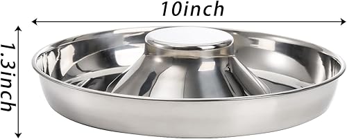 Miniatura 2 de SOUJOY Paquete de 2 cuencos de acero inoxidable para cachorros, cuencos de alimentación lenta para mascotas, tazón antideslizante para alimentos y