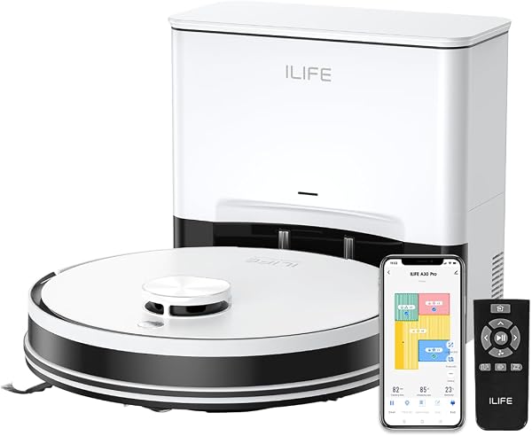 ILIFE A30 Pro Robot Vacuum Cleaner with LiDAR Navigation, Self-Empty Station, Strong Suction, Vacuum & Mop, Customised C