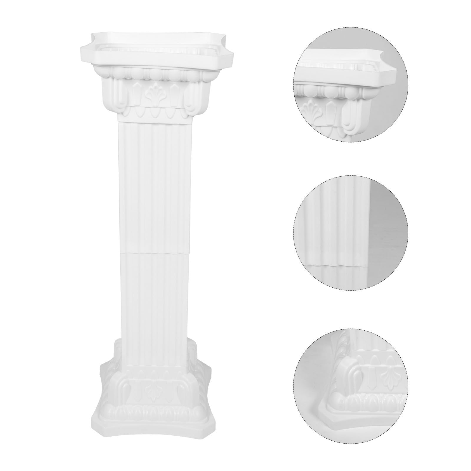 Römische Säulendekoration aus Kunststoff für Balkon, Weiß | Retro Elegant im Europäischen Stil, Stabile Platzierung, für Pflanzen und Blumen, 1 Stück