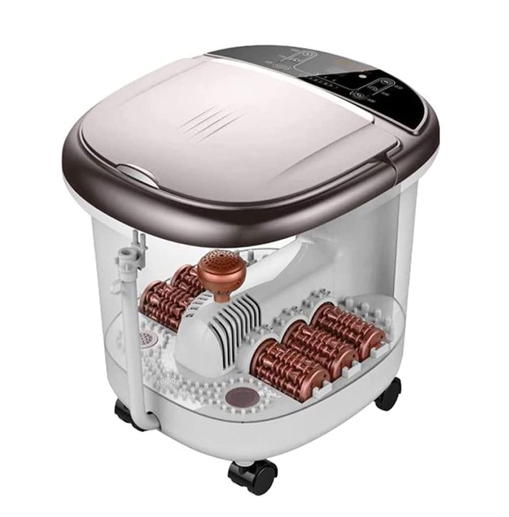 Masajeador de Baño de Spa para Pies con Calor, 3 Velocidades, 6 Rondas, Pies de Masaje Completamente Automáticos, Oxígeno de Burbujas, Temperatura de Tiempo Ajustable, Pantalla Led